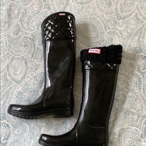 Hunter boots with socks